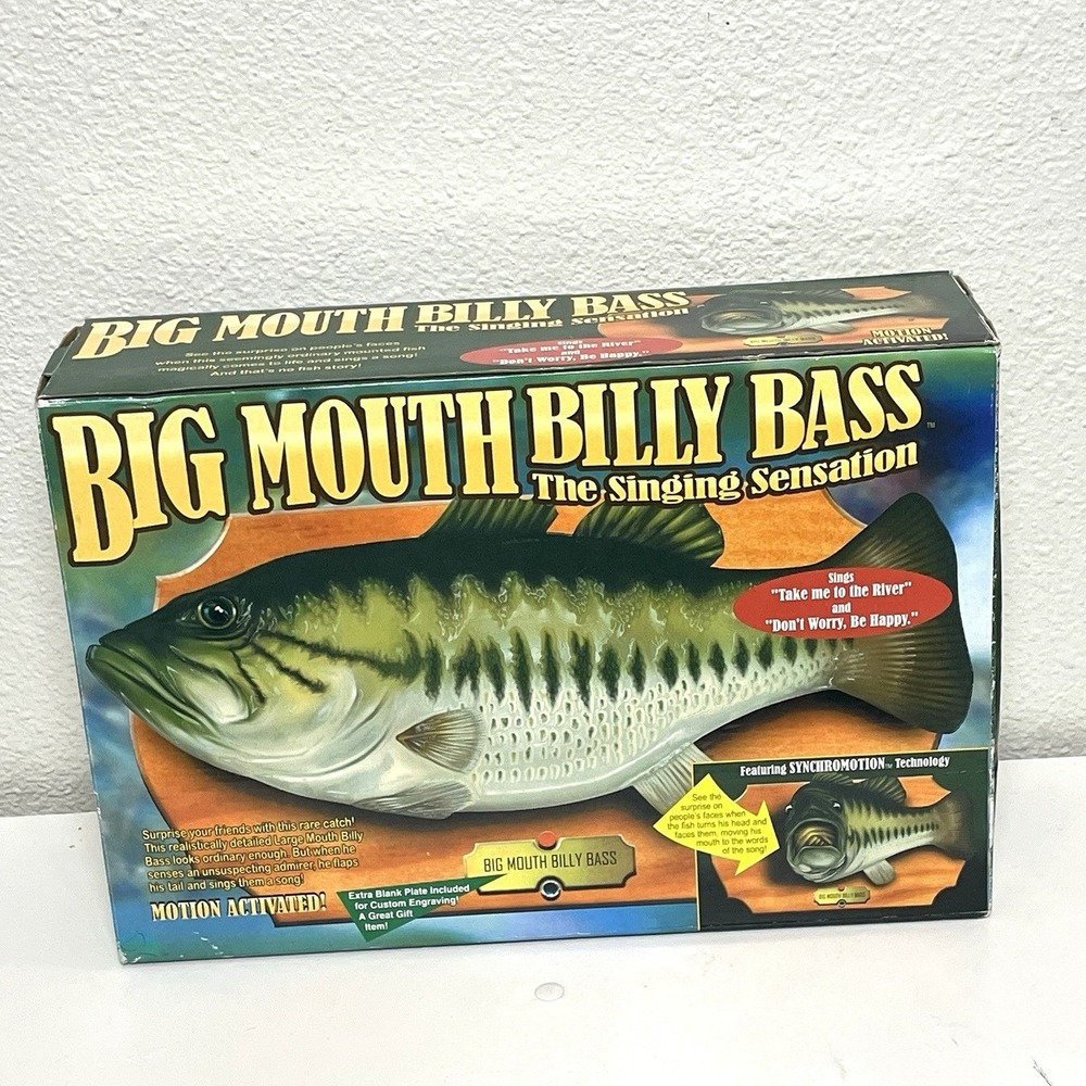 Gemmy Big‎ Mouth Billy Bass 1998 Motion Activated Singing Fish NIOB